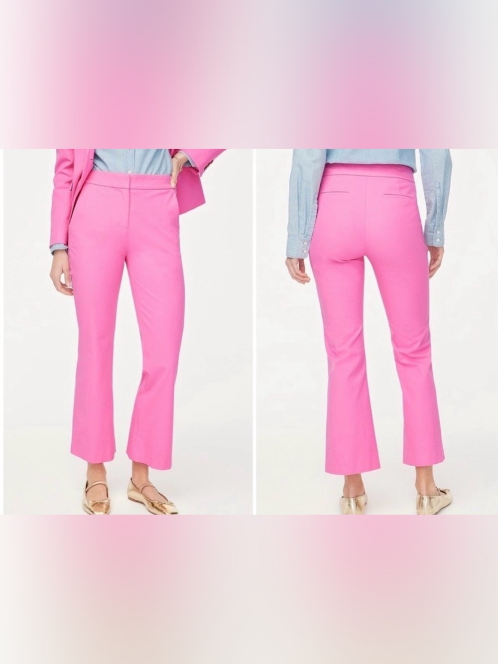 J Crew Factory Kelsey Flare Pink Pants Size 6
